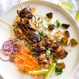 Pineapple Coconut Hawaiian Chicken Skewers