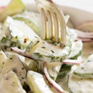 Creamy Cucumber Salad with Lemon Yogurt Dressing