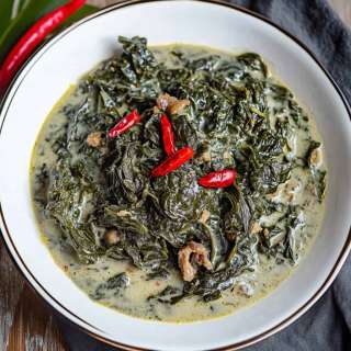 Authentic Bicolano Laing (Gabi Leaves in Coconut Milk)