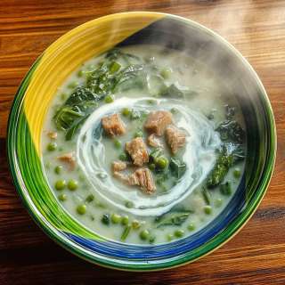 Ginataang Munggo at Baboy (Filipino Mung Bean Stew with Pork and Coconut Milk)
