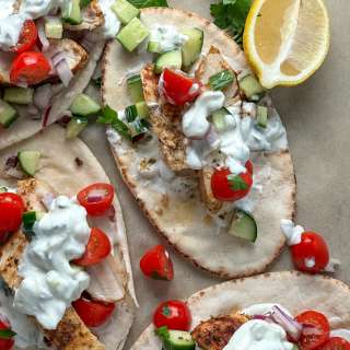 Greek Chicken Gyros With Tzatziki