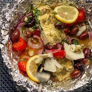 Mediterranean Baked Fish in Foil Packets