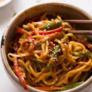 Noodle Salad With Creamy Sesame Peanut Dressing