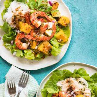 Prawn Mango and Avocado Salad with Noodles