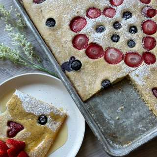 Simple Sweetheart Brown Sugar Sheet Pan Pancakes