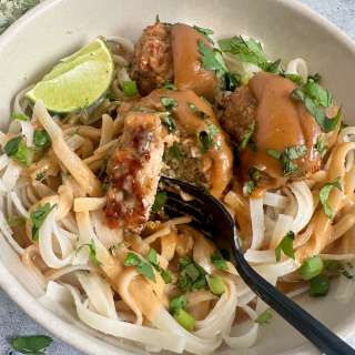 The BEST EVER Thai Peanut Chicken Meatballs