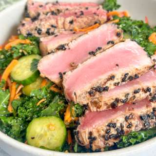 Easy Perfectly Seared Ahi Tuna (With Sesame Kale Salad)