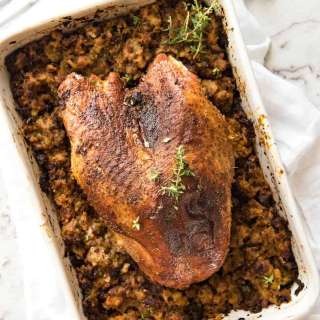 Cajun Baked Turkey Breast and Dressing (Stuffing)
