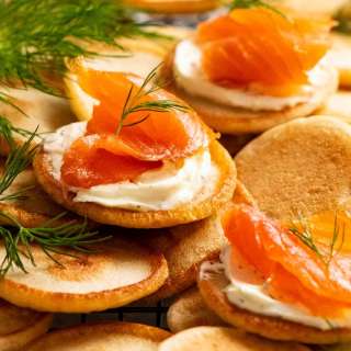 Blini with smoked salmon