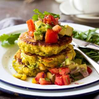 Bill Grangers Corn Fritters with Avocado Salsa
