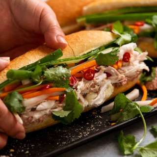 Chicken banh mi (Vietnamese sandwich)