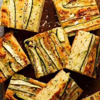 Zucchini cheese muffin slab