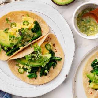 Avocado Tomatillo Breakfast Tacos