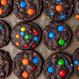Double Chocolate M&M Cookies