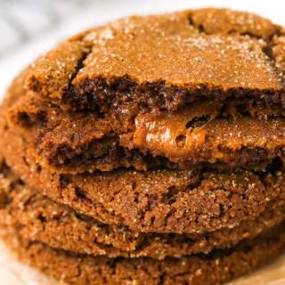 Caramel Stuffed Ginger Cookies