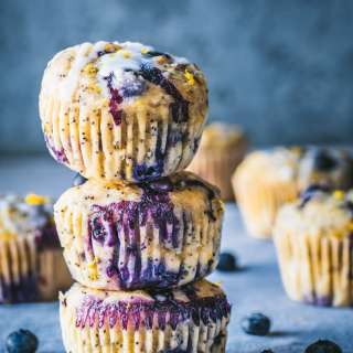 Vegan Blueberry Lemon Poppy Seed Muffins