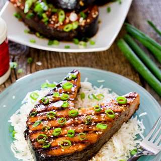 Maple Soy Grilled Salmon Steaks