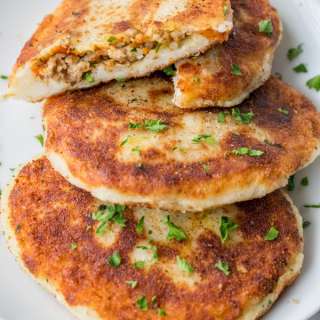 Mashed Potato Pancakes with Meat Filling