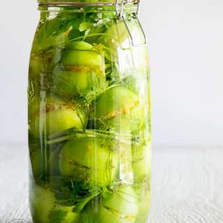 Pickled Stuffed Green Tomatoes