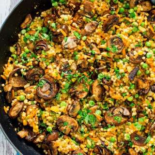 Couscous Pilaf with Sauteed Mushrooms