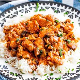 Mushroom Chicken Paprikash