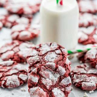 Red Velvet Crinkle Cookies