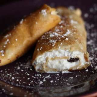 Nalesniki with Cheese and Raisins (Russian Crepes)