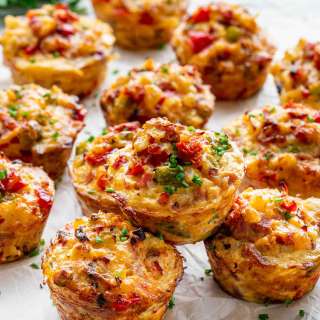 Leftover Ham and Cheese Breakfast Muffins