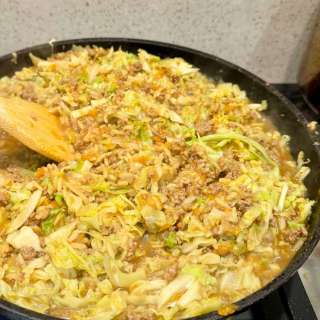 Cabbage Mince Chow Mein