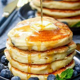Lemon Blueberry and Ricotta Pancakes