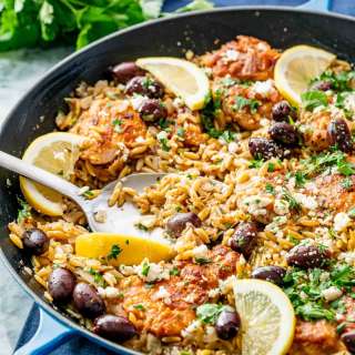 One Pot Greek Chicken Orzo