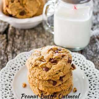 Peanut Butter and Oatmeal Chocolate Chip Cookies