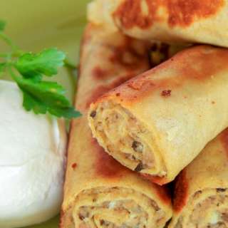 Savory Crepes (Meat and Mushroom Nalesniki)