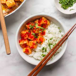 Super Easy Harissa Tofu Cubes (Vegan and Gluten Free)