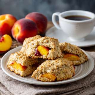 Easy Peach Scones (Gluten-Free, Vegan)