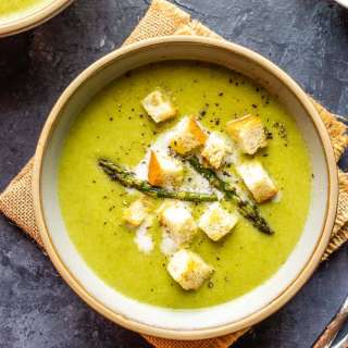 Vegan Creamy Roasted Asparagus Soup