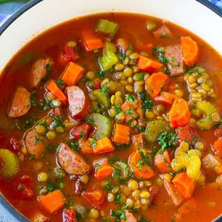 Lentil Soup with Smoked Sausage