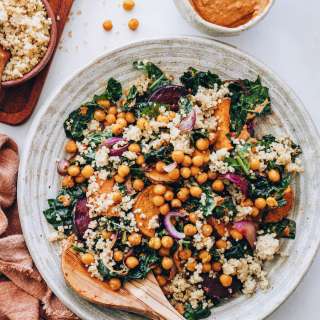 Hearty Kale Salad with Chipotle Pecan Pesto