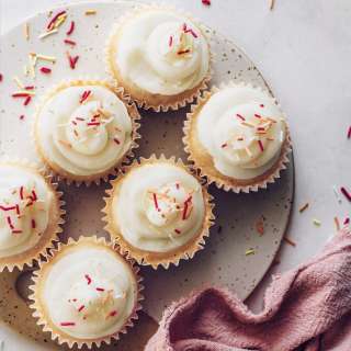 Easy Vegan Vanilla Cupcakes (Gluten-Free)