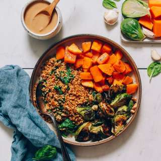 Butternut Squash & Miso Brussels Sprouts Nourish Bowl