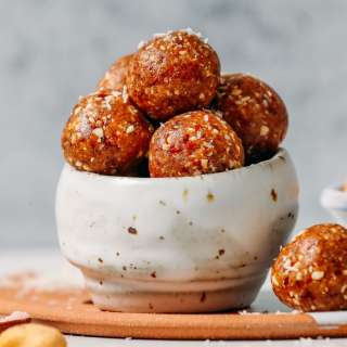 Salted Cashew Caramel Energy Bites