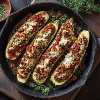Quick and Easy Vegan Zucchini Boat