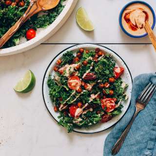 Chickpea Chopped Kale Salad with Adobo Dressing