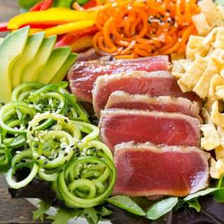 Ahi Tuna Salad with Sesame Ginger Dressing