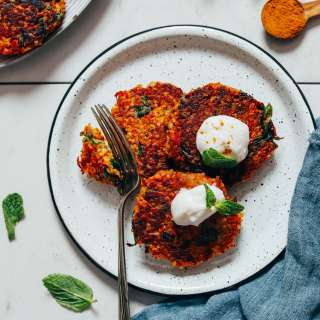 Crispy Quinoa Sweet Potato Fritters