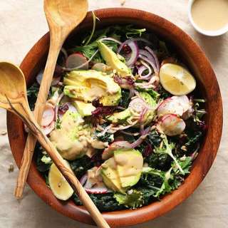 5-Minute Green Salad with No-Mix Tahini Dressing
