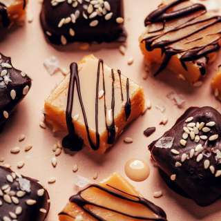 Chocolate Tahini Caramels (No Candy Thermometer!)