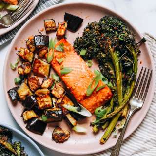 Miso-Glazed Salmon & Veggie Sheet Pan Dinner