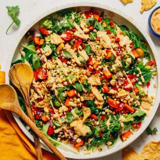 Grilled Corn Salad with Vegan Chipotle Ranch Dressing (30 Minutes!)