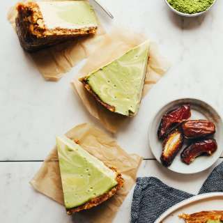 Vegan Matcha Swirl Cheesecake